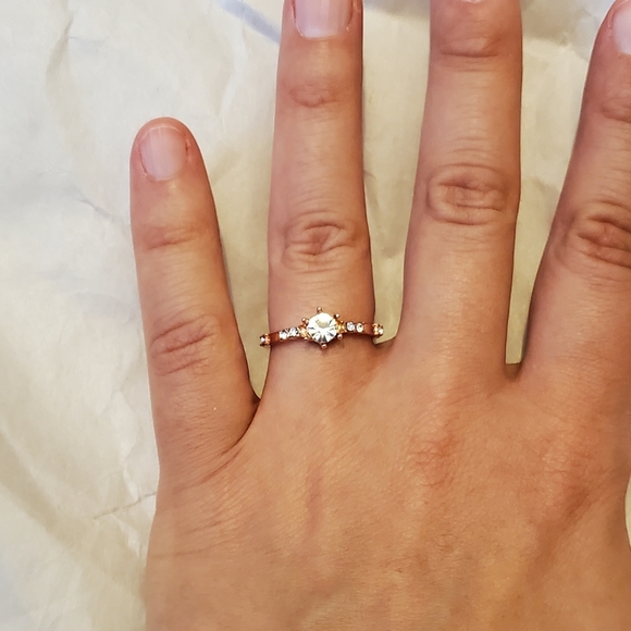 NWOT 14K GP Rose Gold CZ Ring, sz 6 - Picture 9 of 16